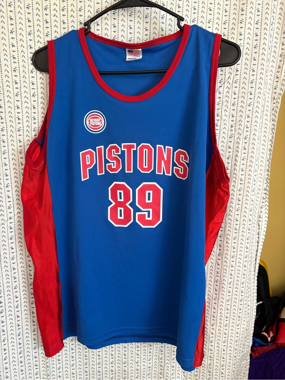 Detroit Pistons #89 Blue & Red Basketball Jersey